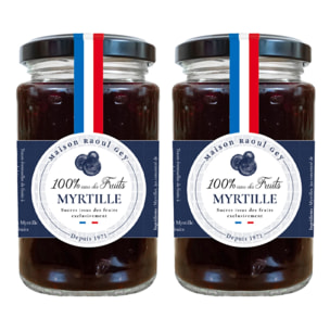 2 x Confiture de Myrtille 100% Fruits - 2x270g - France - Raoul Gey