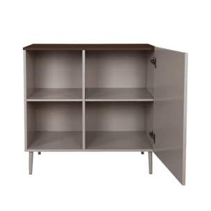 Buffet, meuble de rangement métal et décor bois 1 porte 80cm ASHTON