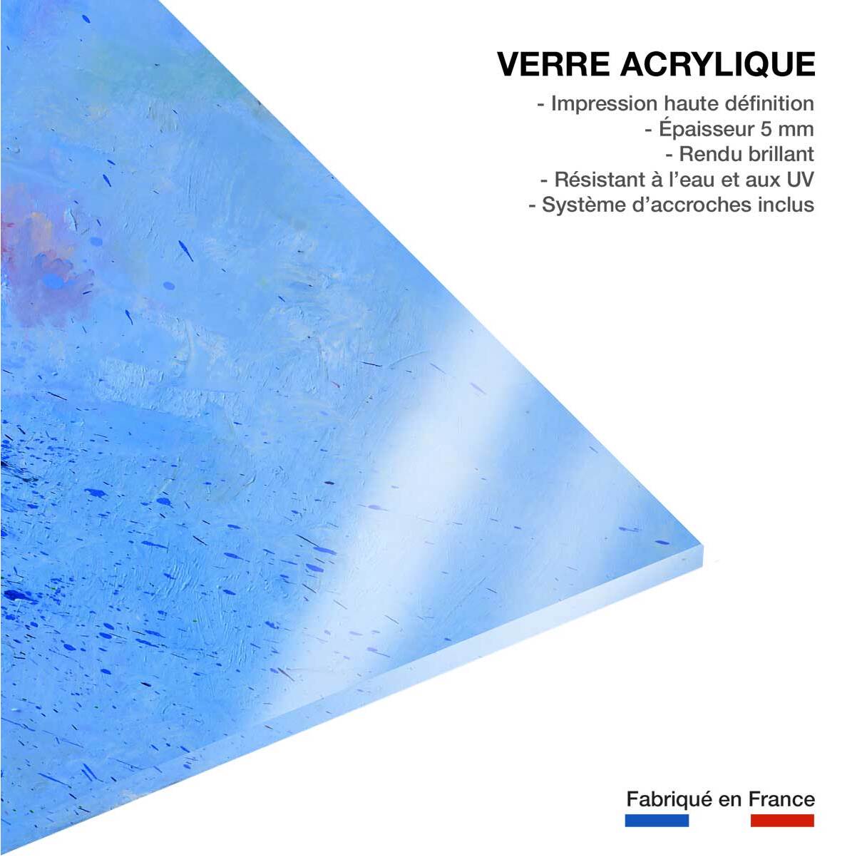 Tableau art abstrait vague de bleu Tableau plexiglas