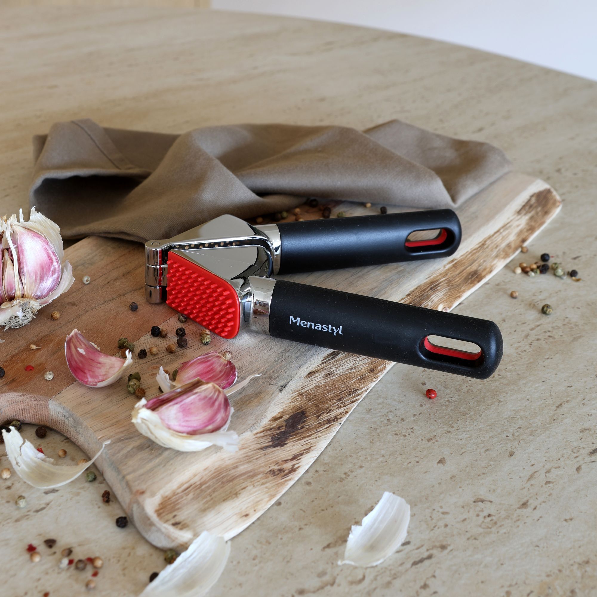 Presse ail en acier inoxydable DELUXE