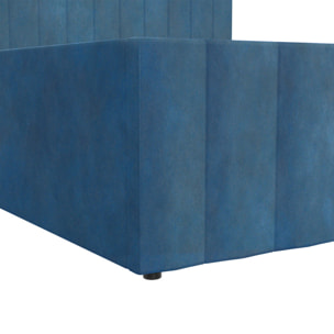 Lit coffre Valentina 140x190cm velours bleu