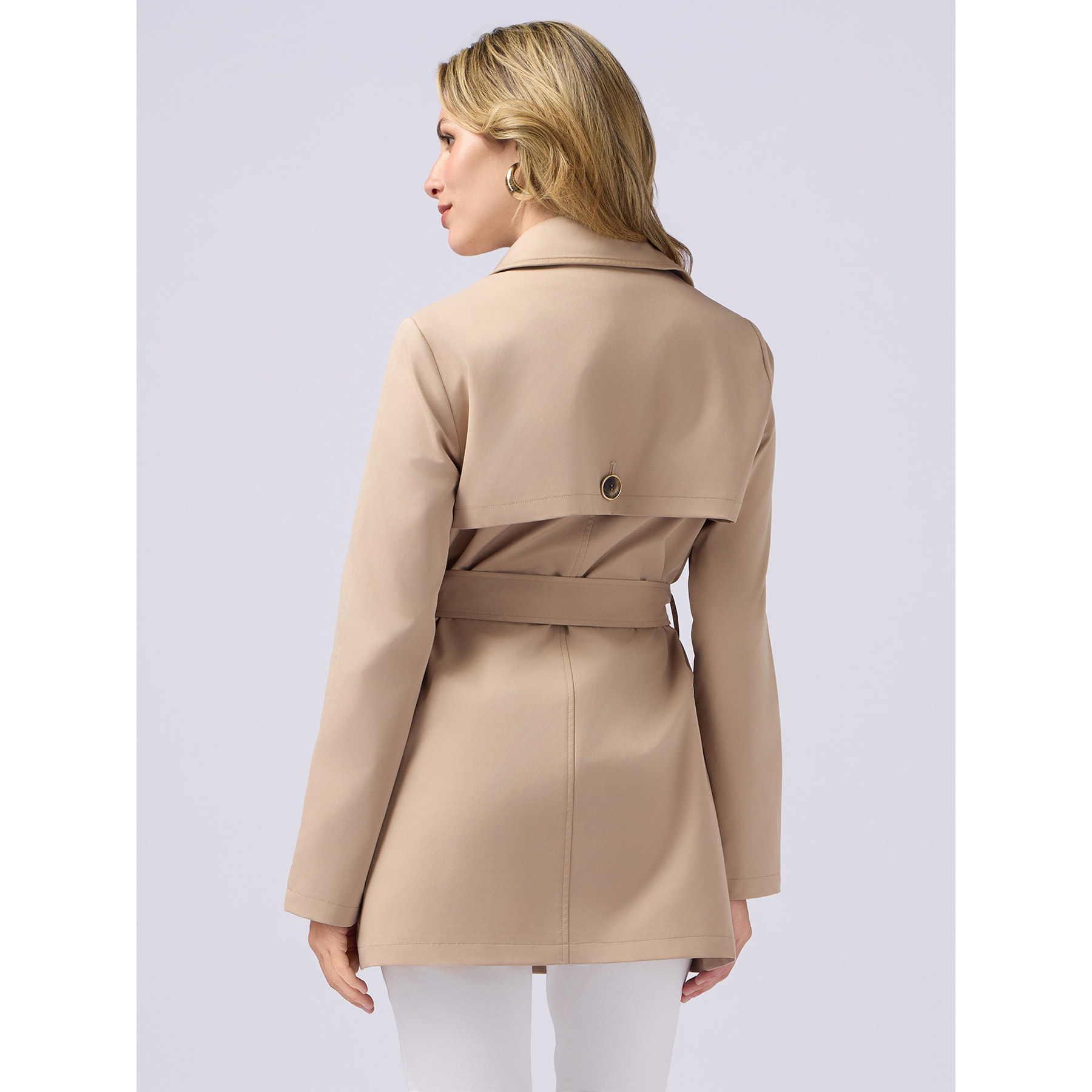 Oltre - Trench con profili in tessuto spalmato - Beige
