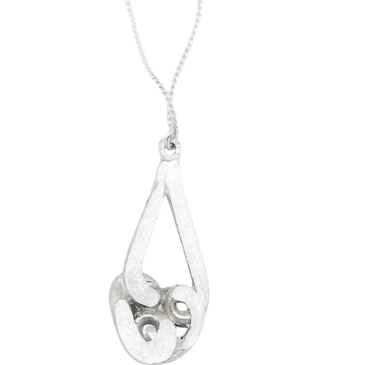 Collar Enlace en plata chapado colgante lágrima 40cm