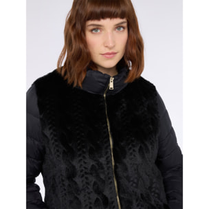 Fiorella Rubino - Chaqueta bimaterial con mangas acolchadas - Negro