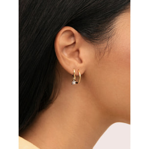 Pendiente Suelto Aro Starlight Plata Baño Oro