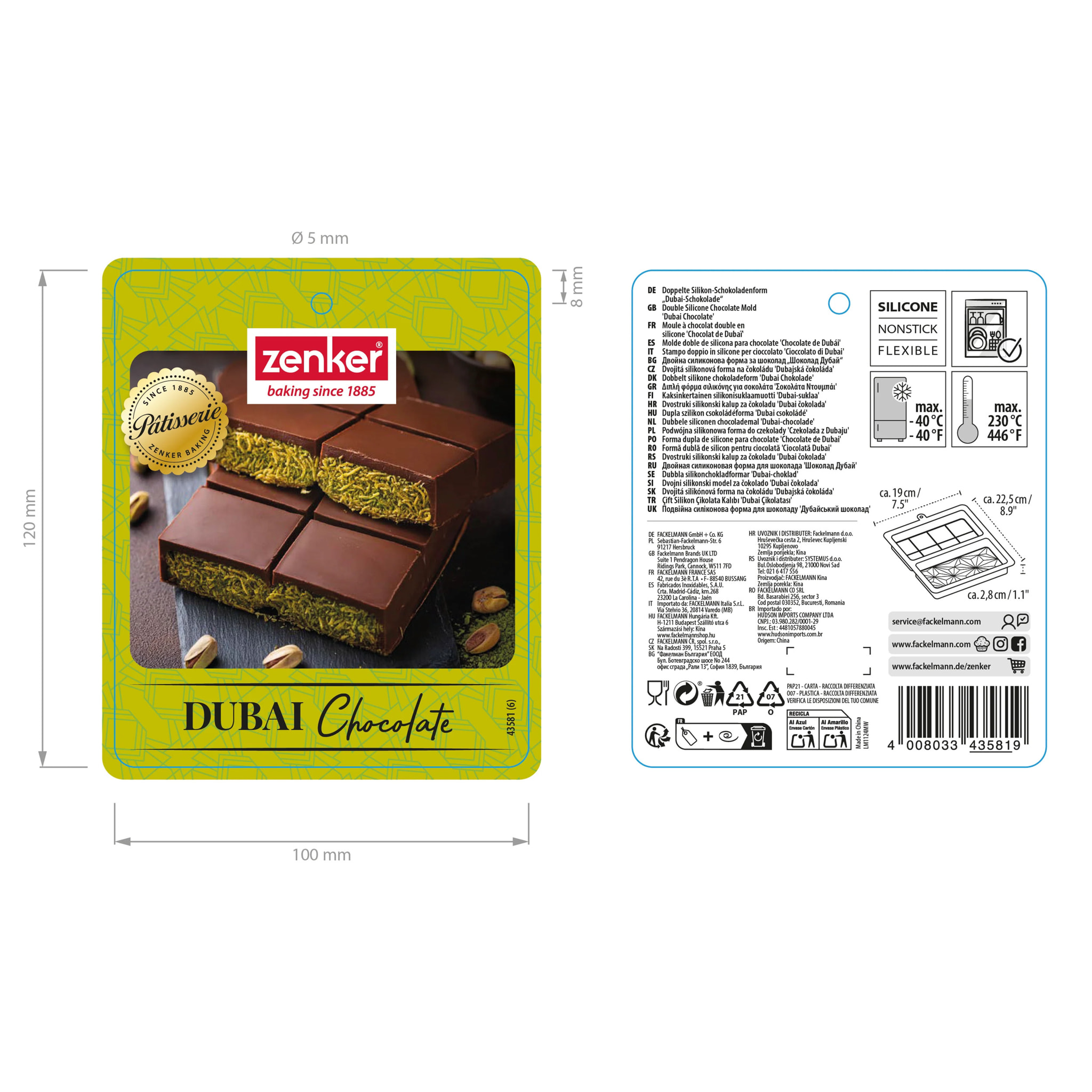 Double moule à chocolat de Dubaï en silicone Zenker Special Creative