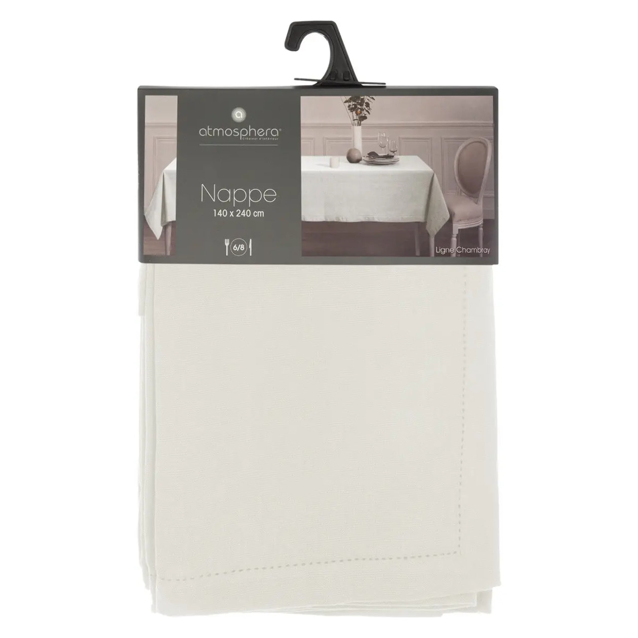 Nappe "Jane" coton chambray blanc 140x240cm