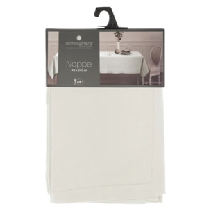 Nappe "Jane" coton chambray blanc 140x240cm