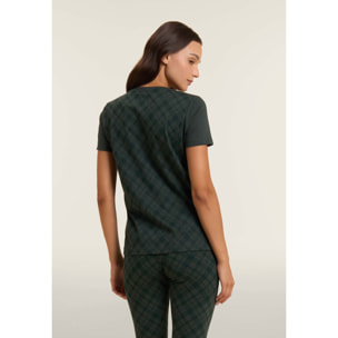 T-shirt raglan con inserto geometrico