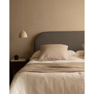 Tête de lit déhoussable en bouclé gris foncé en différentes tailles