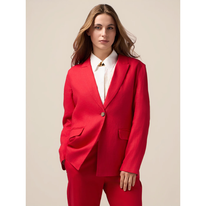 Oltre - Blazer in puro lino - Rosso