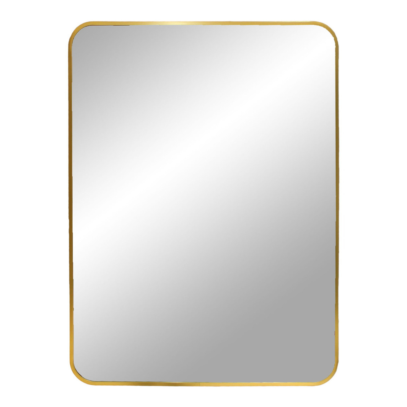 Specchio da parete Madrid in alluminio color ottone 50x70 cm