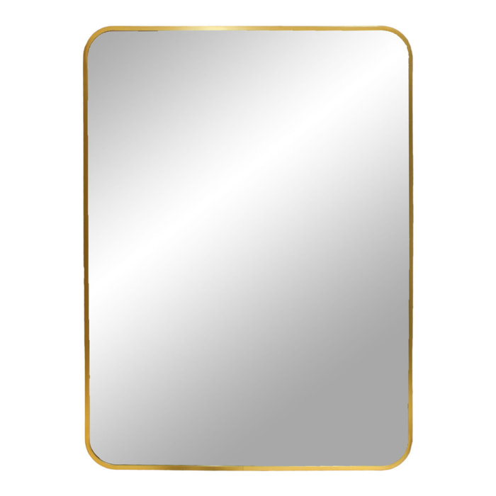 Specchio da parete Madrid in alluminio color ottone 50x70 cm