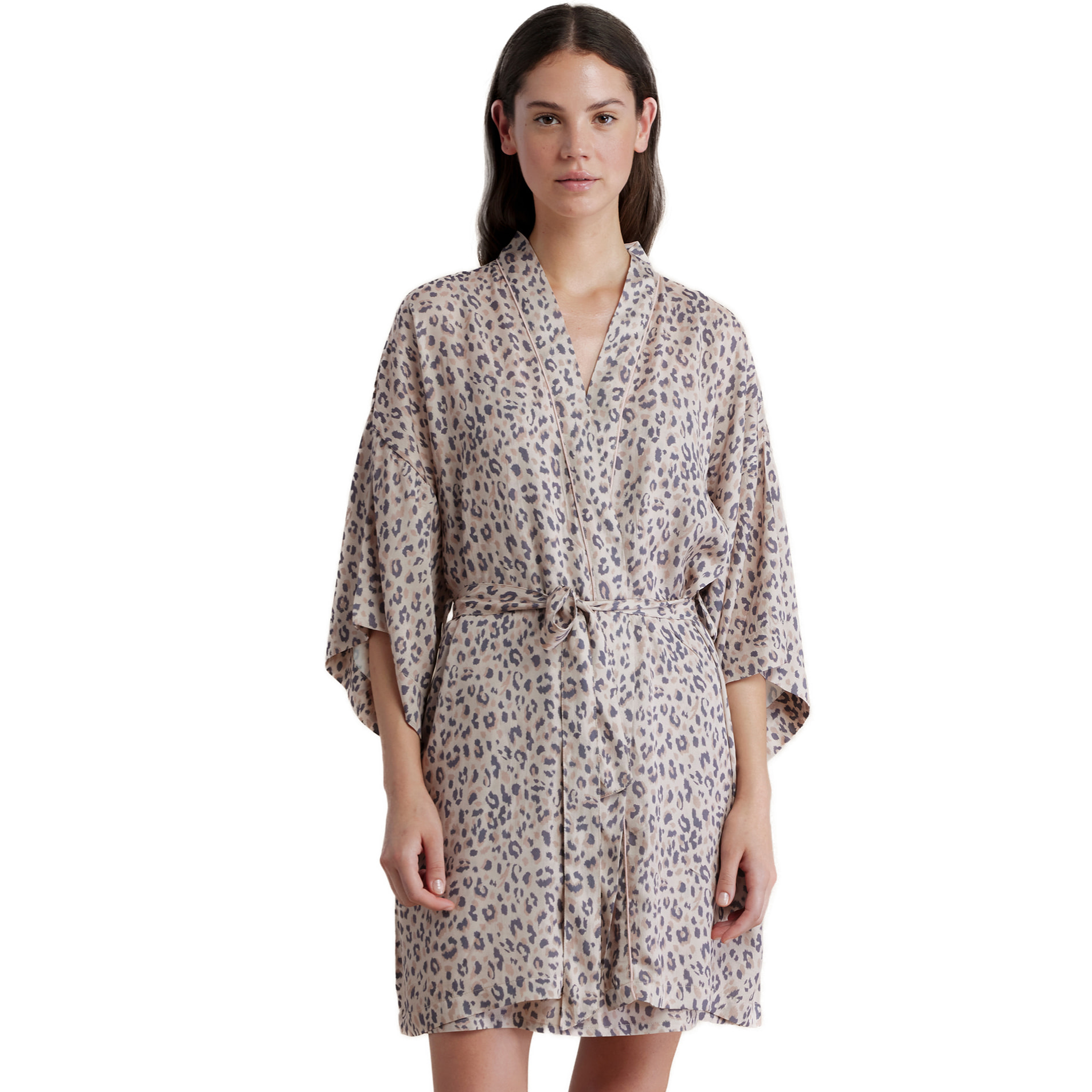 Vestaglia donna in viscosa manica 3/4 articolo animalier Noidinotte