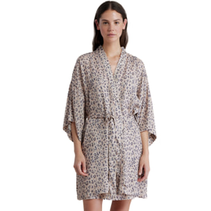 Vestaglia donna in viscosa manica 3/4 articolo animalier Noidinotte