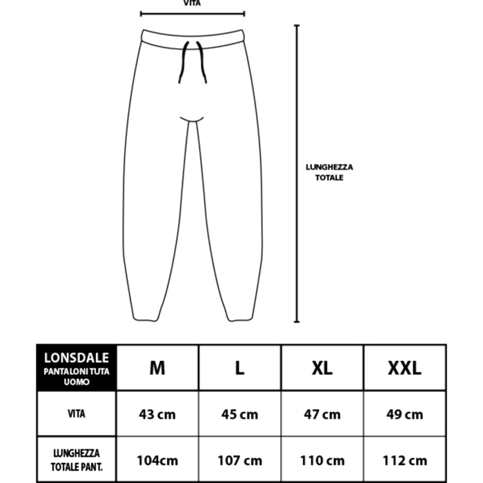 Pantalone Tuta Uomo LONSDALE Cotone Felpato