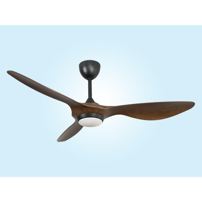 Ventilador de Techo ø132 cm con LED y Wifi Reversible Hypersilence HELIX WOOD KLASSFAN