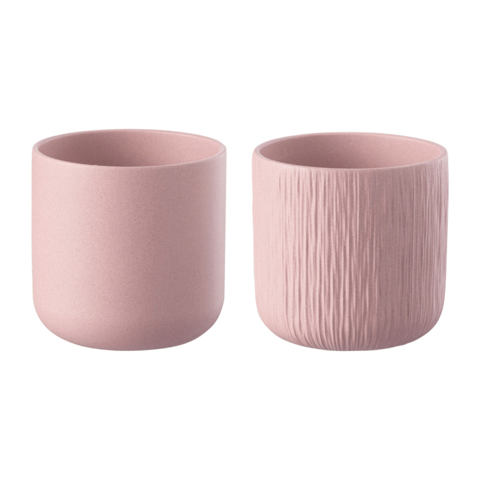 J-Line cache-pot Gen - céramique - rose - large - 2 pièces - Ø 18.5 cm