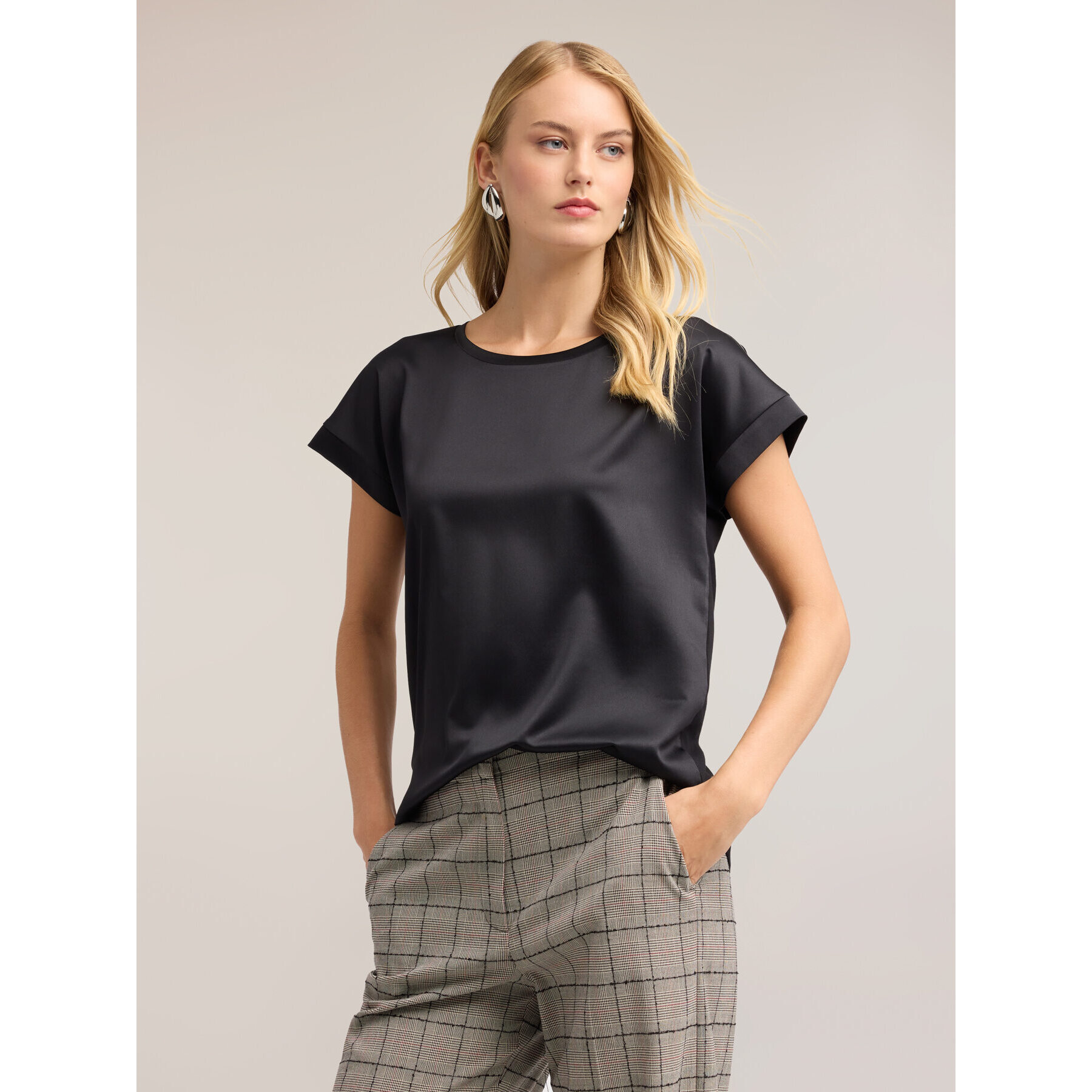 Motivi - Camiseta bimatérica - Negro