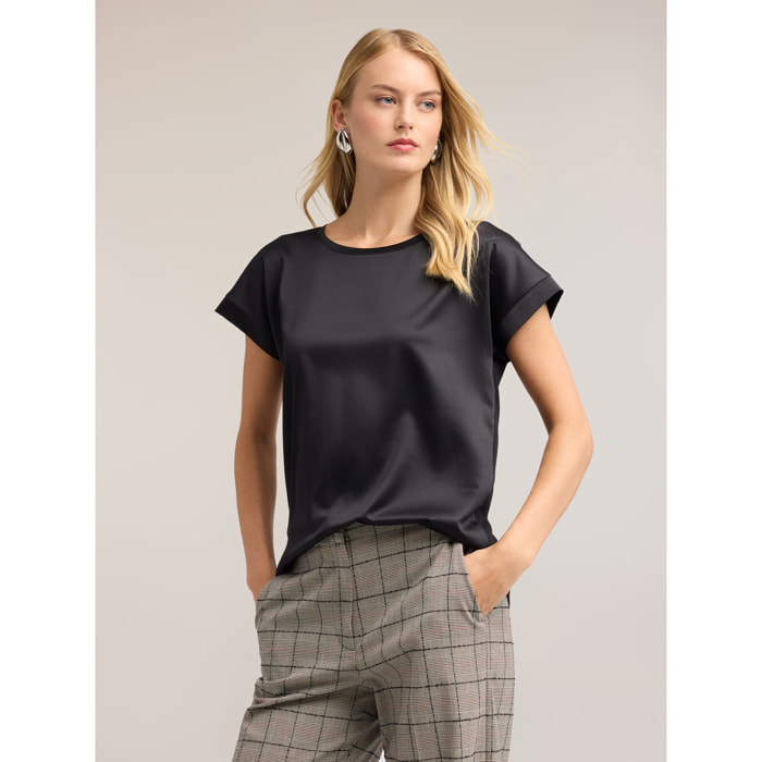 Motivi - Camiseta bimatérica - Negro