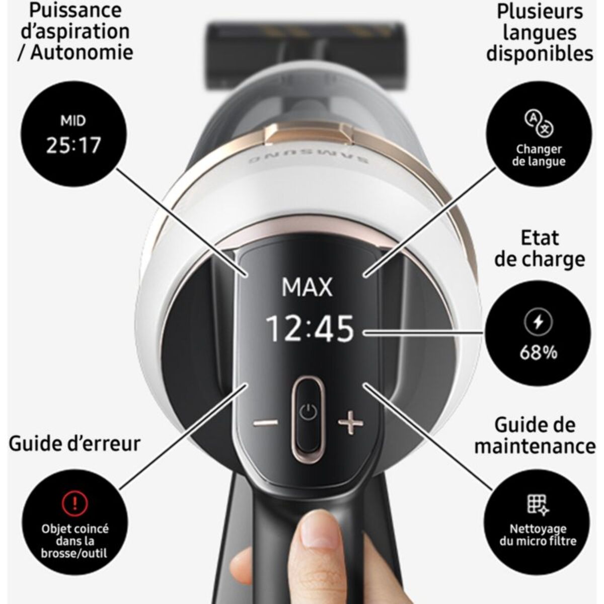 Aspirateur balai SAMSUNG Bespoke Jet Plus Complete 2 Batteries VS20B95B43N