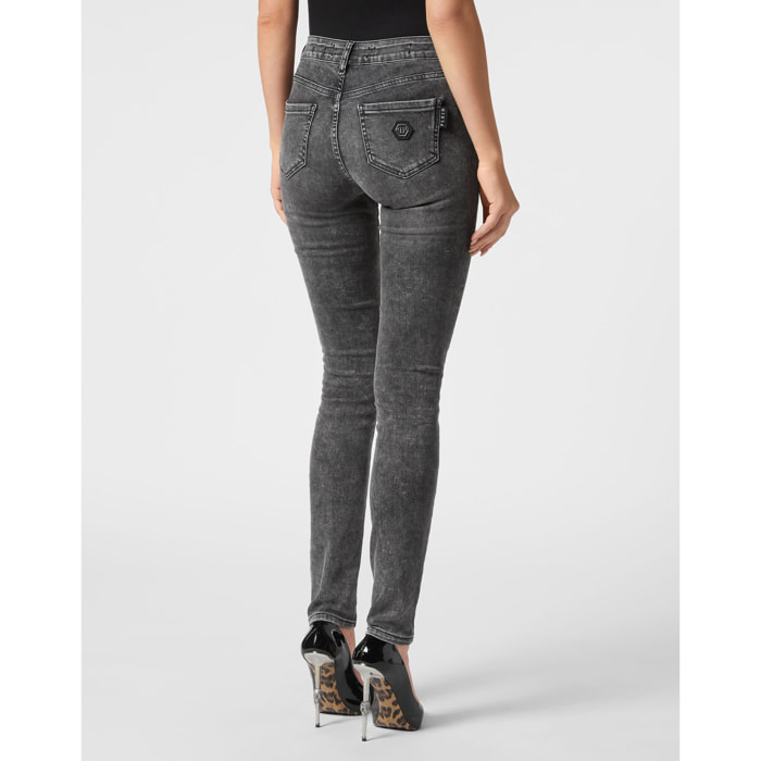 PHILIPP PLEIN Jegging a vita alta HEART