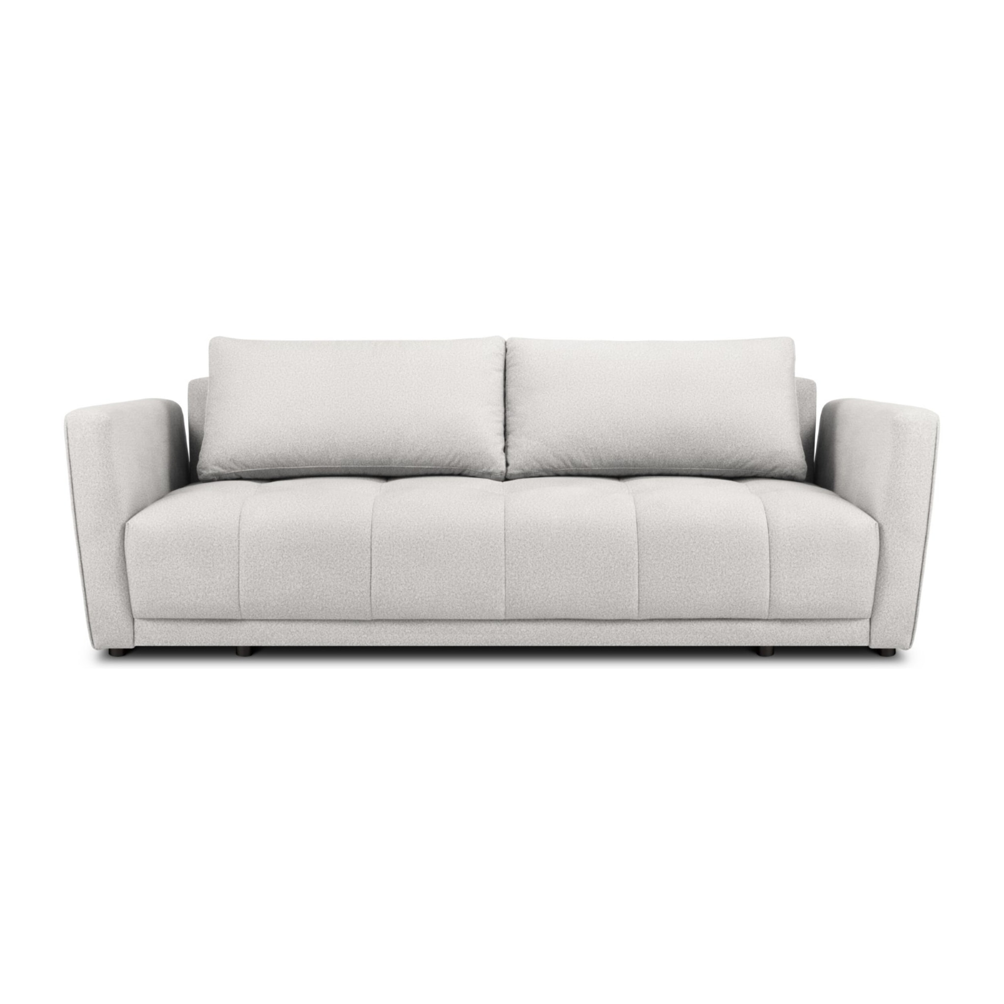 Canapé convertible avec coffre de rangement "Madrid" 3 places en tissu structurel gris clair
