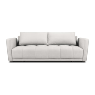 Canapé convertible avec coffre de rangement "Madrid" 3 places en tissu structurel gris clair