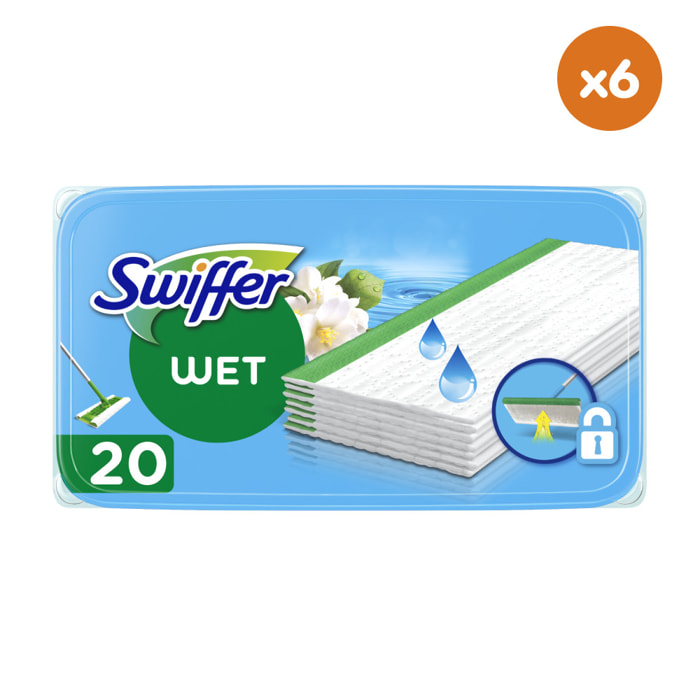 6x20 Lingettes Humides Fraicheur du Matin - Swiffer