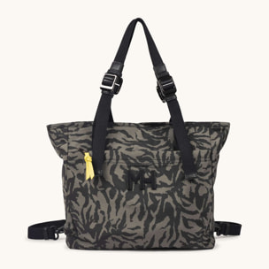 Bolso Shopper Convertible en Mochila Tiger ZONE SHOPPER BACKPACK C/PRINT TIGER KHAKI