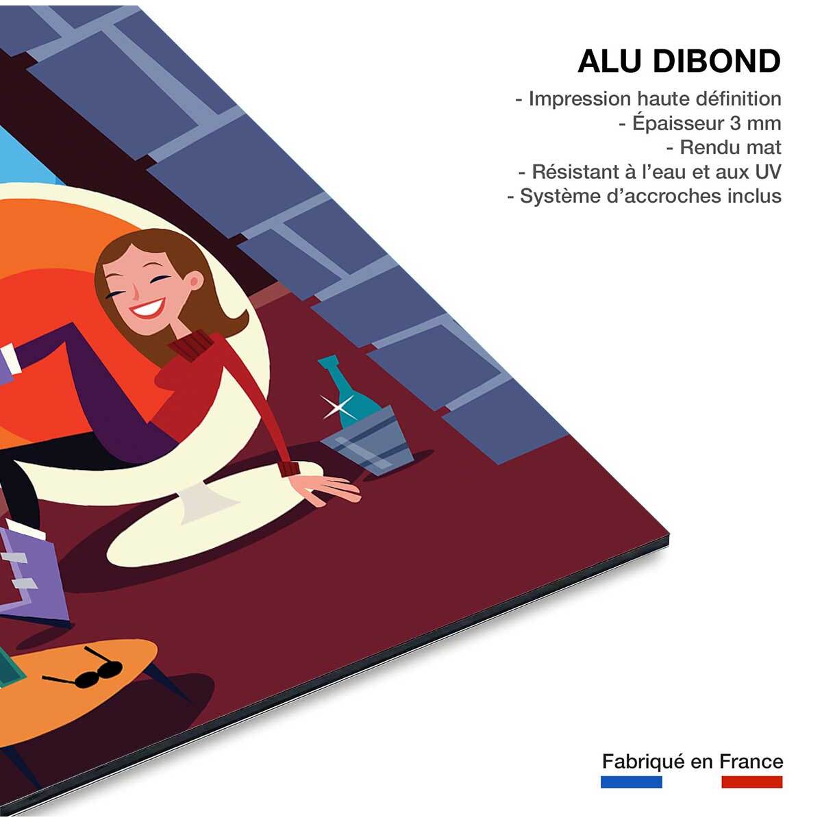 Tableau pause au chalet Tableau alu Dibond