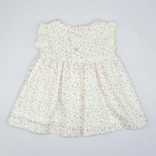 VESTIDO TIRA BORDADA FLOR ROSA