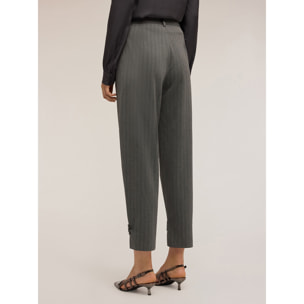 Motivi - Pantaloni gessati lurex con cinturino - Grigio