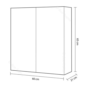 Armario camerino con espejo Blanco brillo