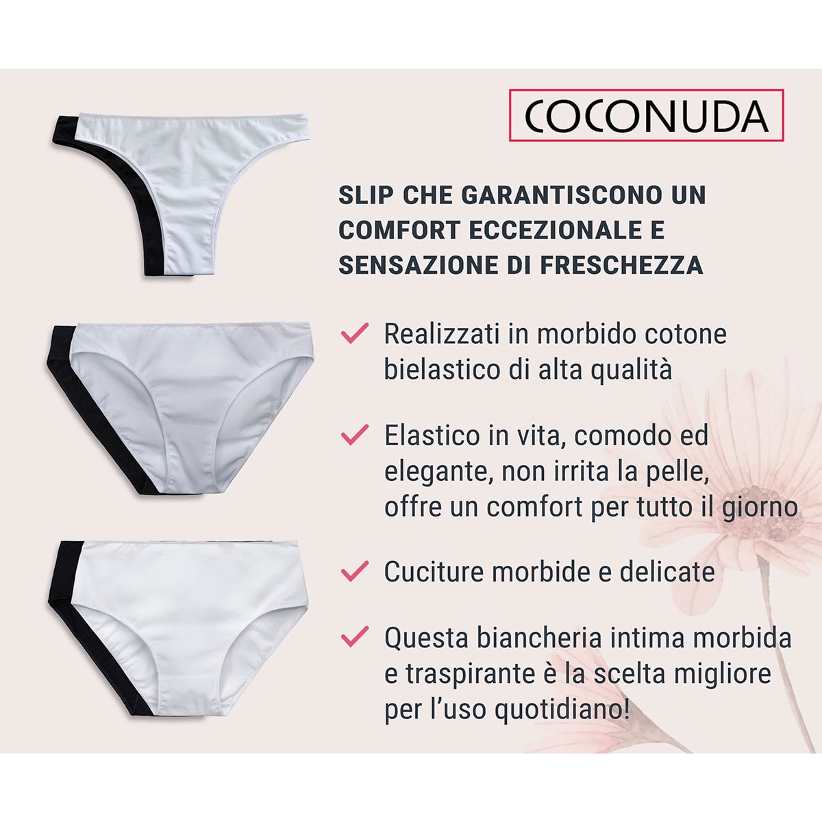 6 Slip da Donna COCONUDA Art. 504