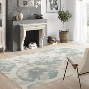 Tapis salon et chambre tissé motif floral VALO