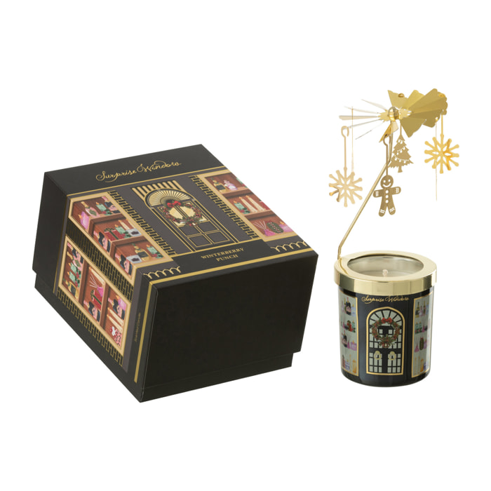 J-Line bougie parfumée Carousel Surprise Window - verre - noir/mix