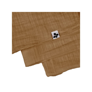 Lot de 3 serviettes 40x40 cm en gaze de coton - 10 coloris - GAIA