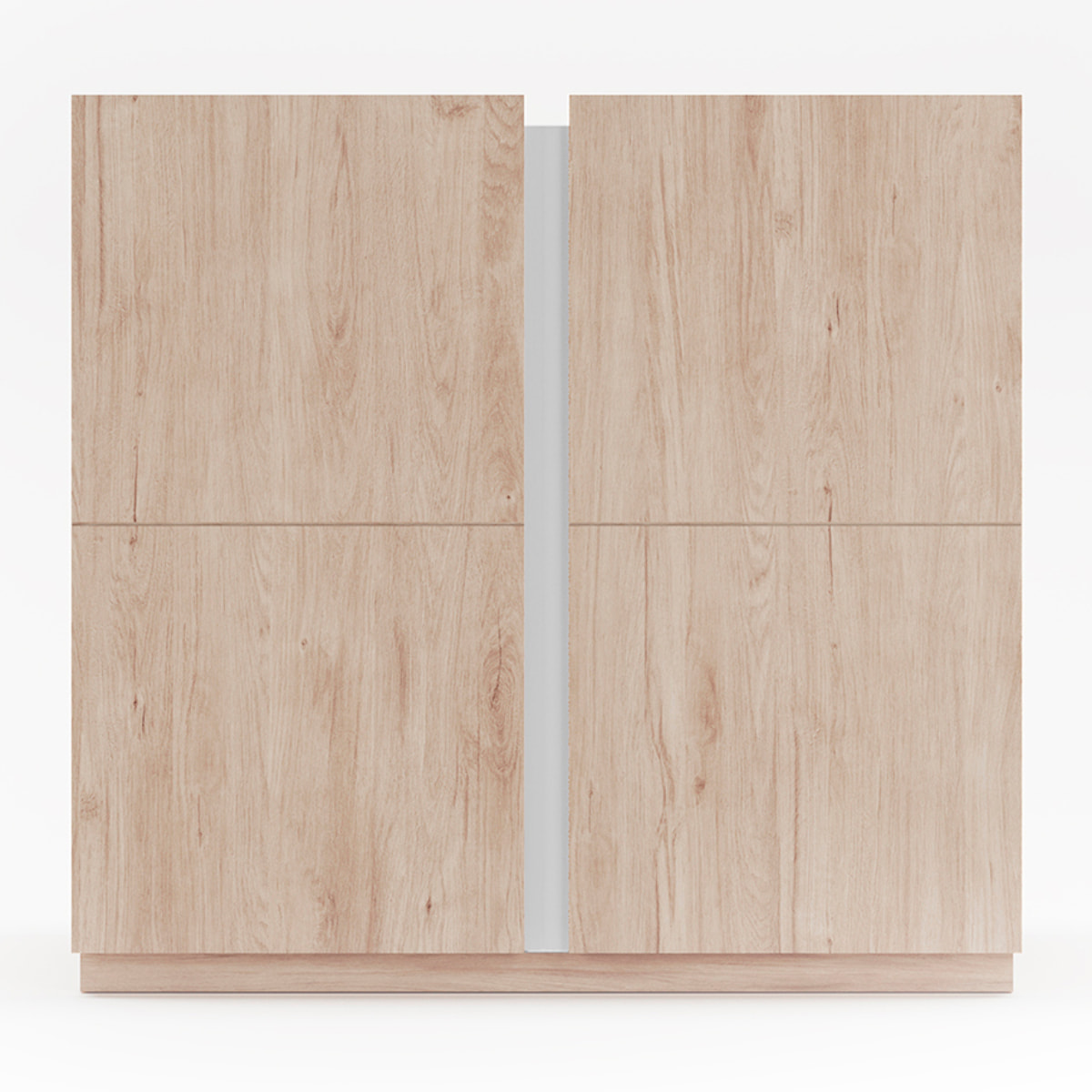 Zapatero Odda melamina roble claro detalle blanco 90x95x35 cm