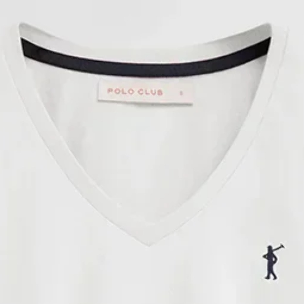 Camiseta blanca de manga corta y cuello pico con bordado Rigby Go