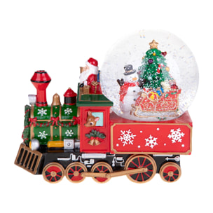 Locomotiva con Sfera 22.5 cm e B.Natale - Pezzi 1 - Colore Rosso - 22,5x17Hx12cm - Bianchi Dino