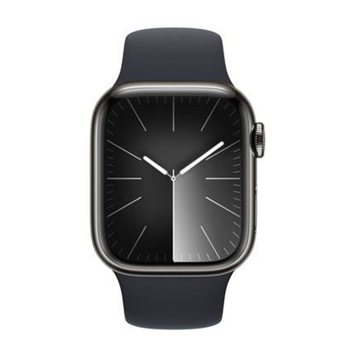 Montre connectée APPLE WATCH Serie 9 Cellular 41mm Acier/Graphite Minuit S/M