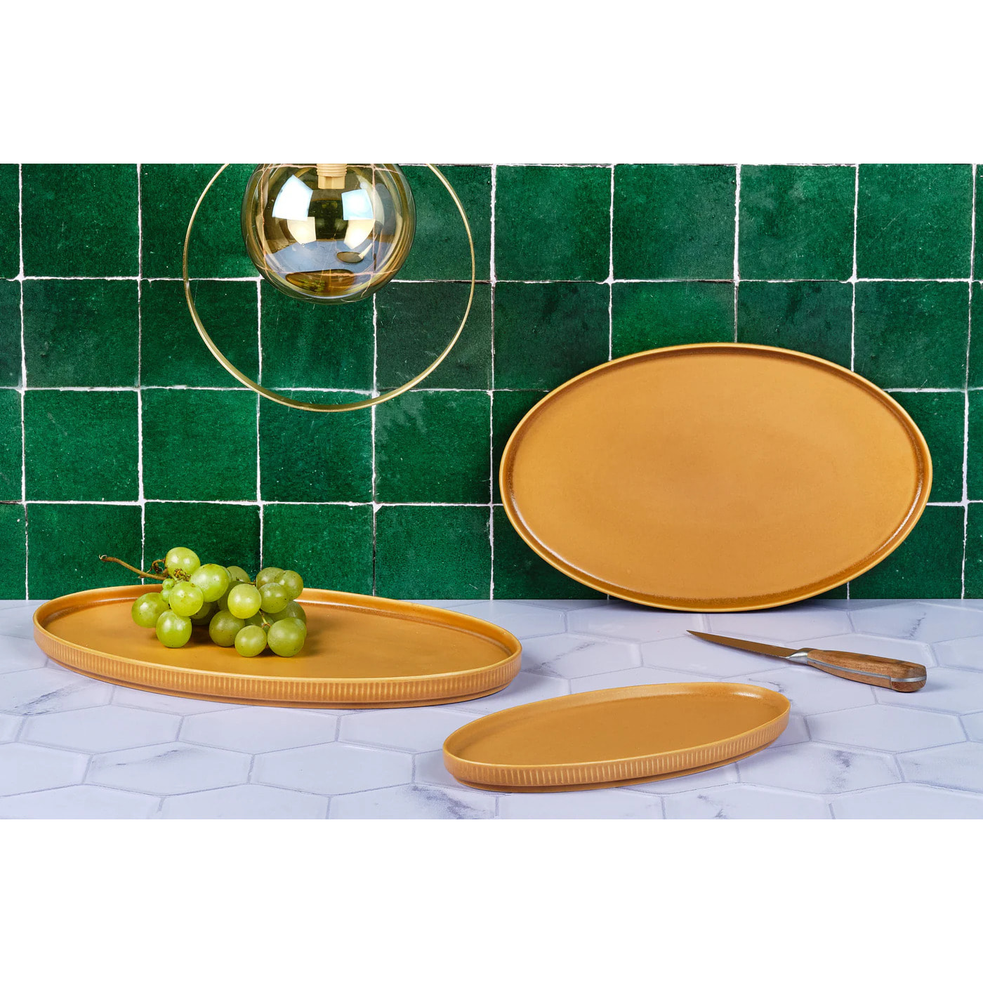 Plateau de service SCANDI - 3 pièces - Ocre