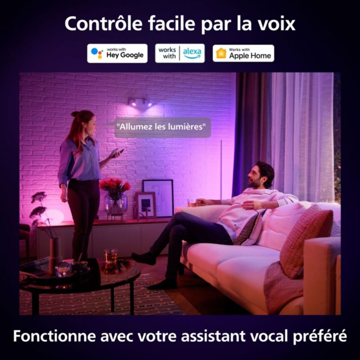 Pack PHILIPS HUE 3 ampoules E27 75W+TLC+Pont
