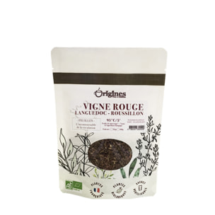 Feuilles de Vigne rouge du Languedoc Roussillon - Plantes naturelles Bio françaises - Sachet 50g