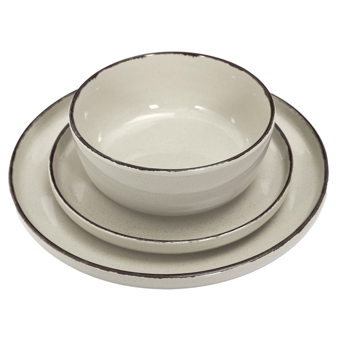Service Vaisselle 12pcs Gres Du Temps Beige