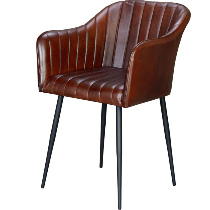 Silla - Piel y Hierro - 82x55x56cm