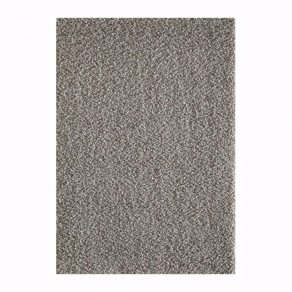 Tapis longs poils shaggy 160x230 rectangle tissé gris clair motif uni SIMPLE