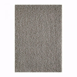 Tapis longs poils shaggy 160x230 rectangle tissé gris clair motif uni SIMPLE