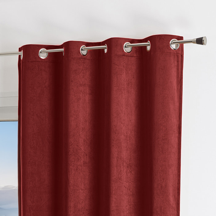 Rideau uni en suédine  - Effet daim et velours - Marsala